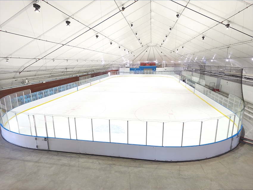 Piikani Nation Ice Rink in the Sprung Structure fabric building